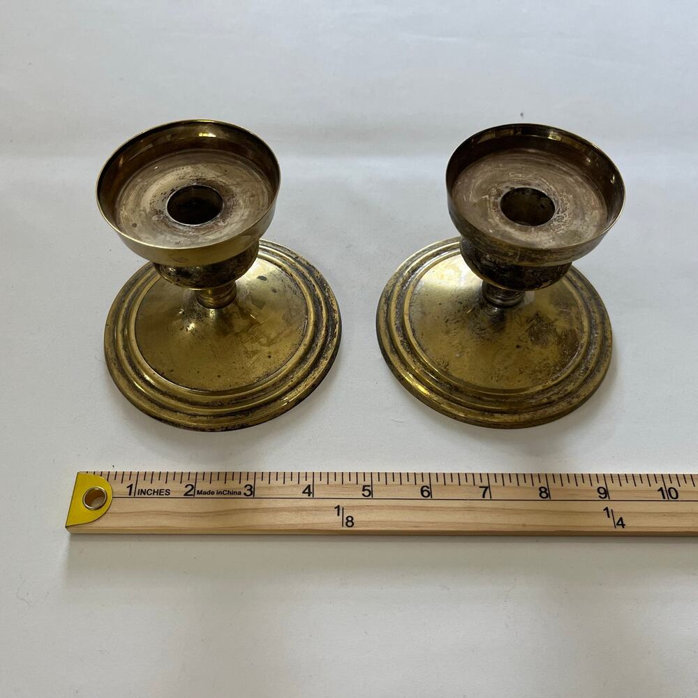 Vintage Brass 2 pc Candlestick Holders